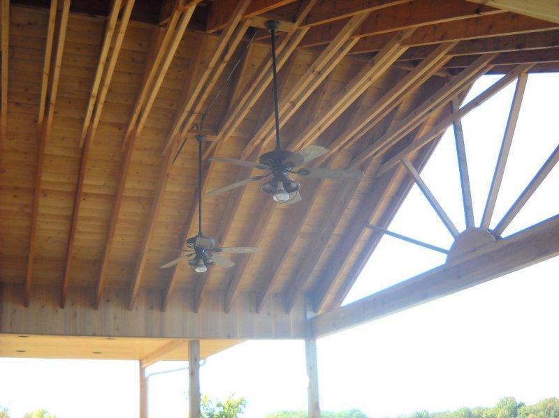 Example of Fully Covered Two Story Covered Deck with fans